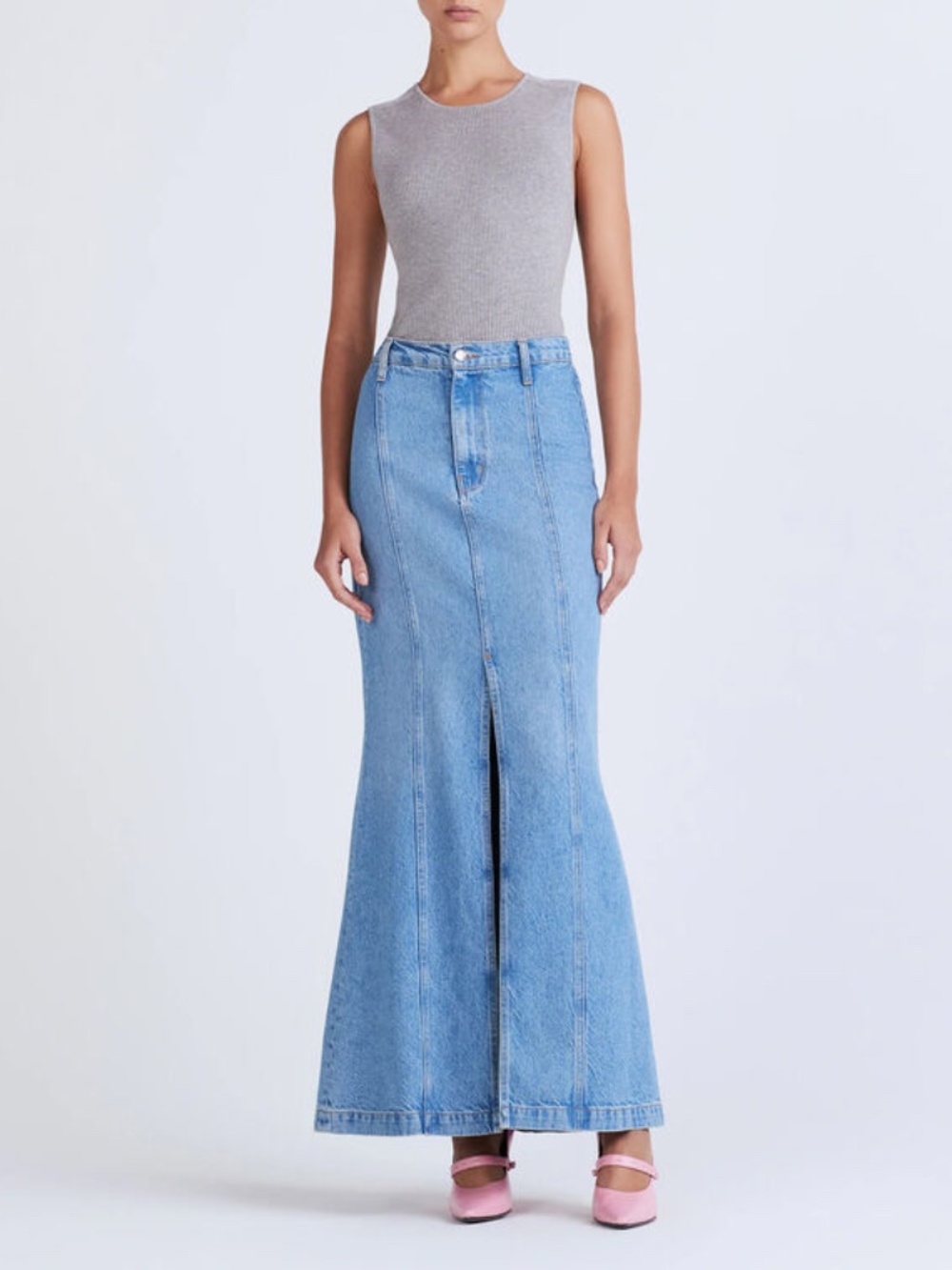 Derek Lam 10 Crosby Zoe Mermaid Skirt Maxi Denim